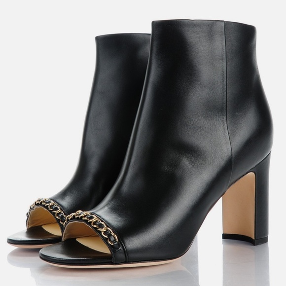 Chanel Open Toe Interlocking CC Logo Boots - Picture 1 of 9
